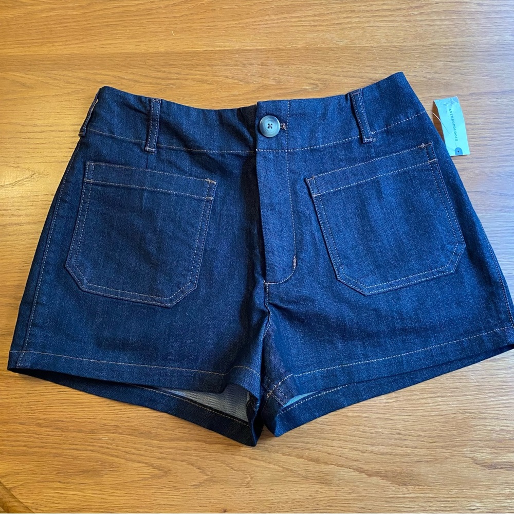 Anthropologie Maeve Dark Blue Jean Shorts